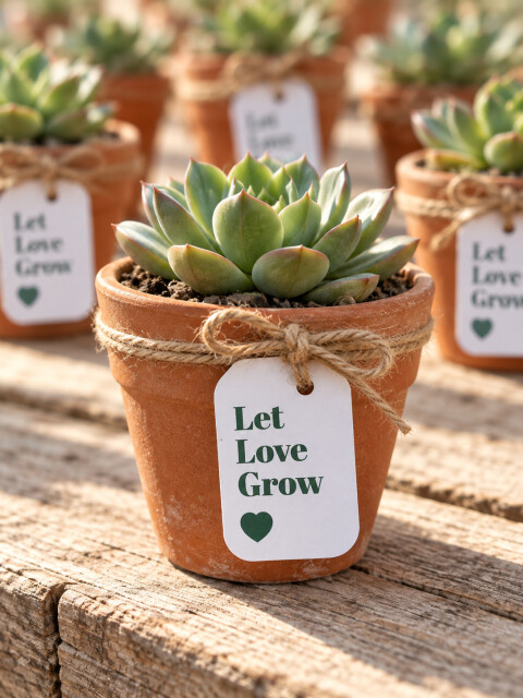 Bedanklabeltje let love grow om plantenpotjes | Studio Sproet