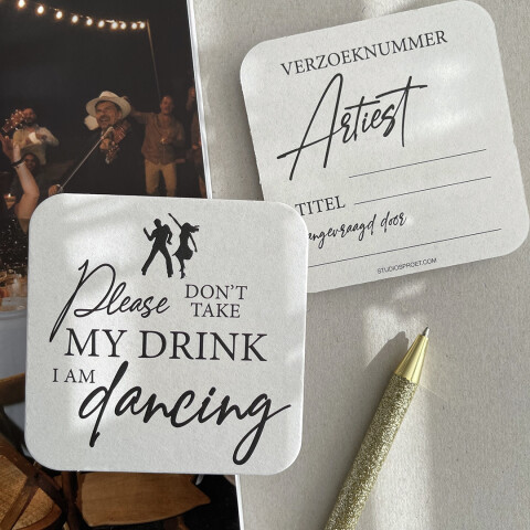 Bierviltjes I am dancing bruiloft | Studio Sproet