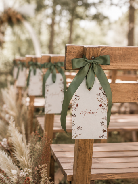 Bohemian naamkaart voor de trouwceremonie | Studio Sproet