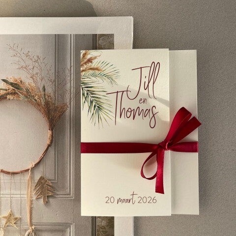 Drieluik trouwkaart boho thema | Studio Sproet