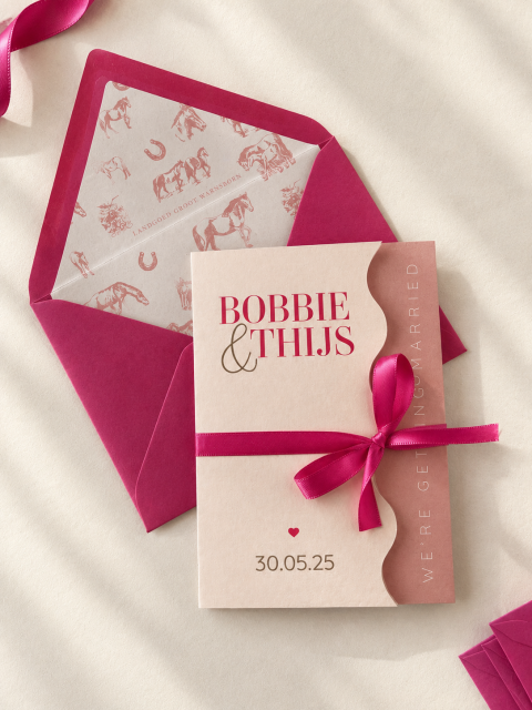 Drieluik roze met golfrand | Studio Sprot