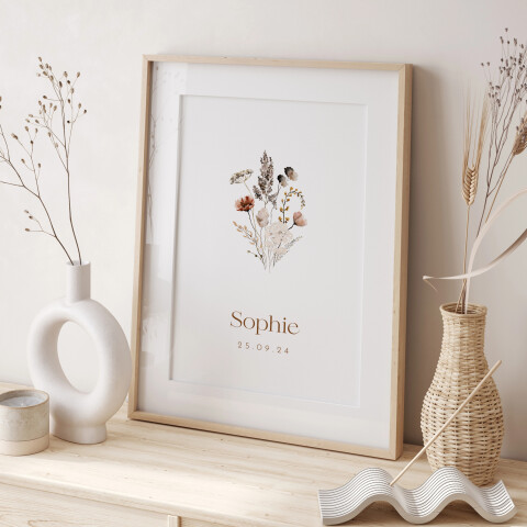 Babykamer poster van geboortekaartje | Studio Sproet