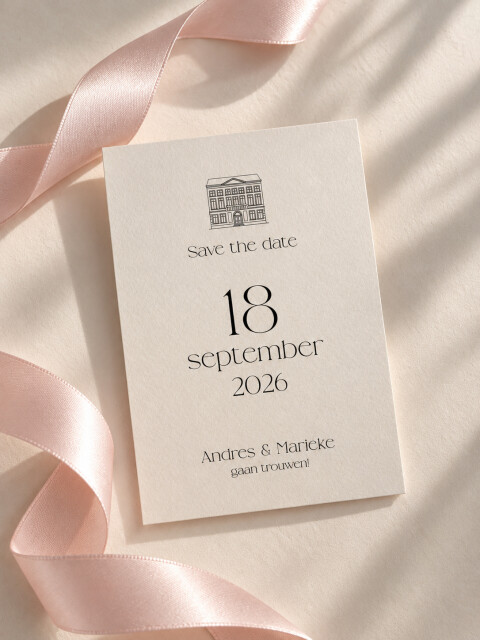 Elegante save the date met locatie | Studio Sproet