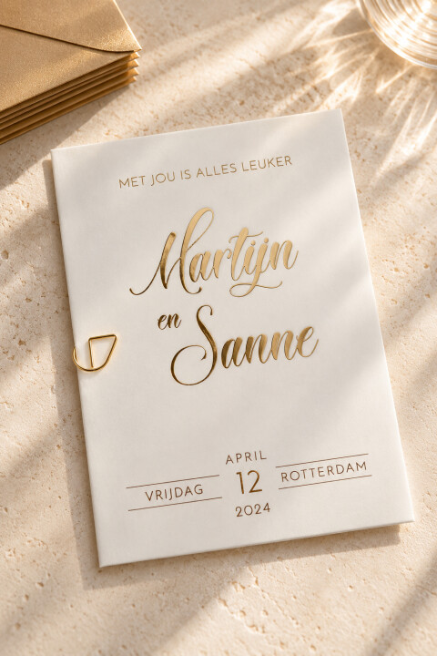 Enkele kaart+transparante overlay+goud | Studio Sproet