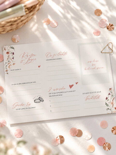 Gastenboek invulkaart flowers | Studio Sproet