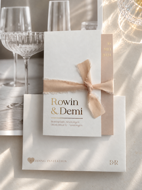 Gevouwen kaart + goud RD