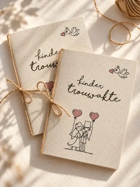 Kindertrouwakte 'nature' met jute touwtje | Studio Sproet