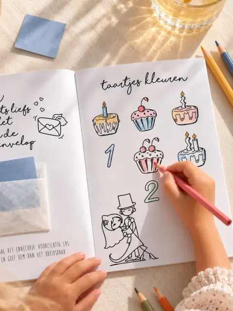 Kleur en doeboekje bruiloft 4 tot 6 jaar | Studio Sproet