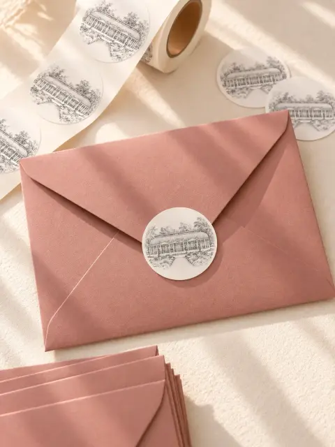 Sluitzegel met oranjerie de Schaffelaar voor op trouwpost | Studio Sproet