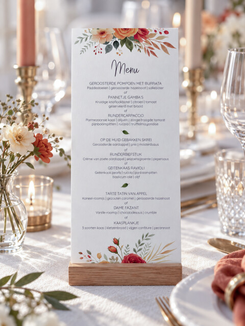 Menukaart bruiloft in herfstthema | Studio Sproet