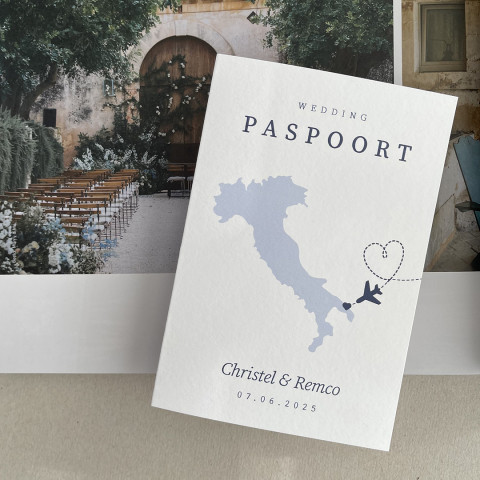 Paspoort trouwkaart Italie | Studio Sproet