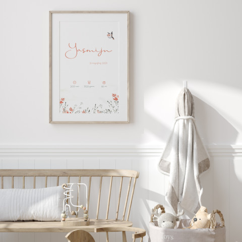 Posten van geboortekaartje om in te lijsten voor de babykamer | Studio Sproet