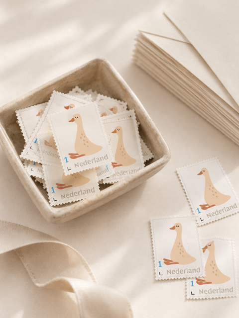 Postzegels op maat - gansje | Studio Sproet
