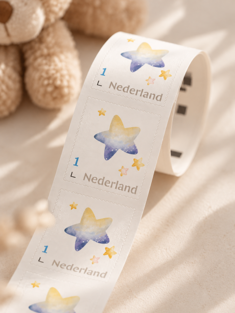Geboortezegel met sterretjes | Studio Sproet
