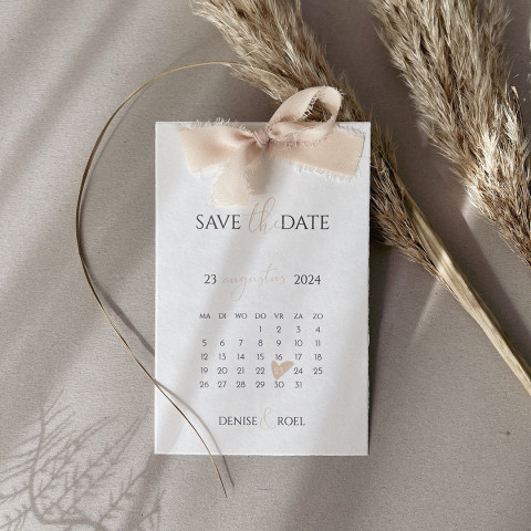 Save the date -kalender- met chiffon lint | Studio Sproet
