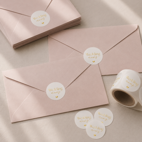 Sluitstickers met goudfolie, op maat gemaakt | Studio Sproet