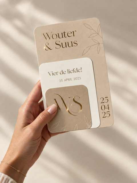 Stapelkaart met goudfolie | Studio Sproet