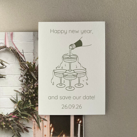 Save the date met champagnetoren | Studio Sproet