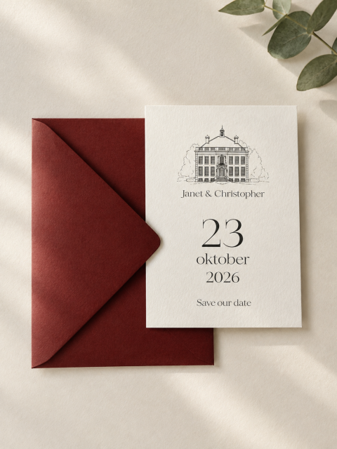 Save the date met locatie illustratie | Studio Sproet
