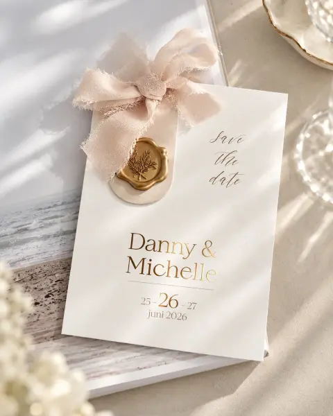 Save the date met waxzegel | Studio Sproet