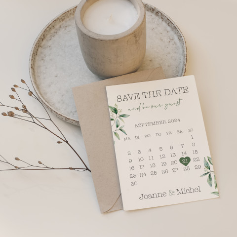 Stijlvolle save the date kaarten | Studio Sproet