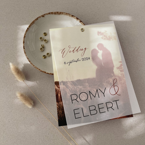 Trouwkaart + kalkpapieren Overlay | Studio Sproet