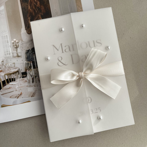 Trouwkaart met parels | Studio Sproet