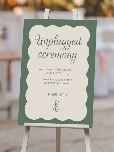 Unplugged bord voor tijdens de ceremonie | Studio Sproet