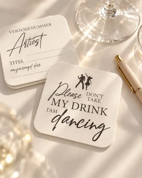 Bierviltjes I am dancing bruiloft | Studio Sproet