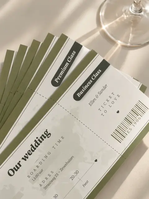 Wedding tickets, trouwkaart | Studio Sproet