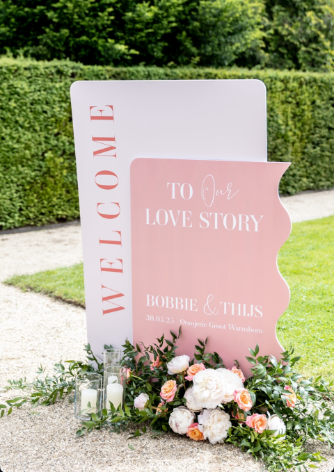 Welkomstbord 2 delen in vrije vorm | Studio Sproet